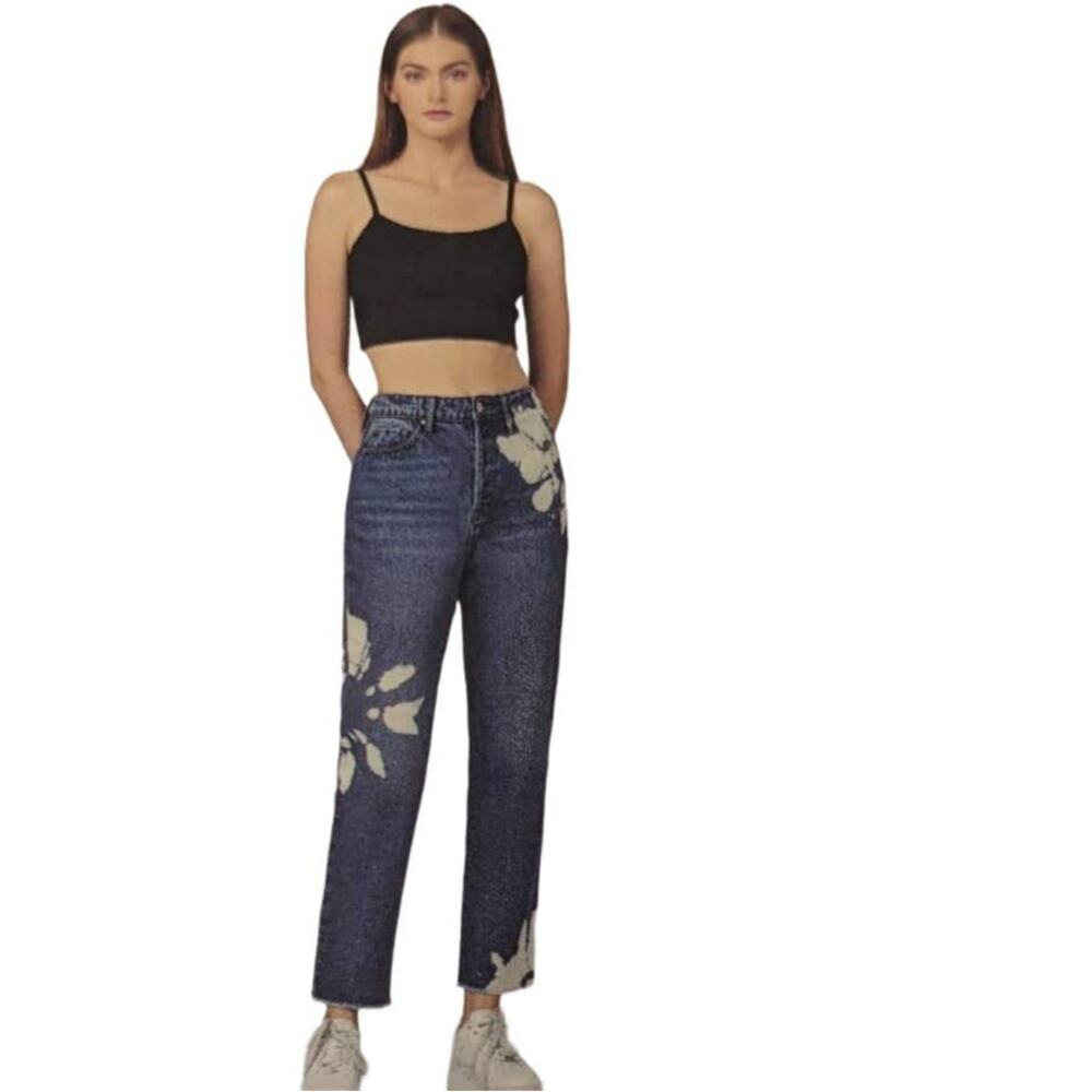 Simple society high rise button fly medium wash denim jeans sz 7/28